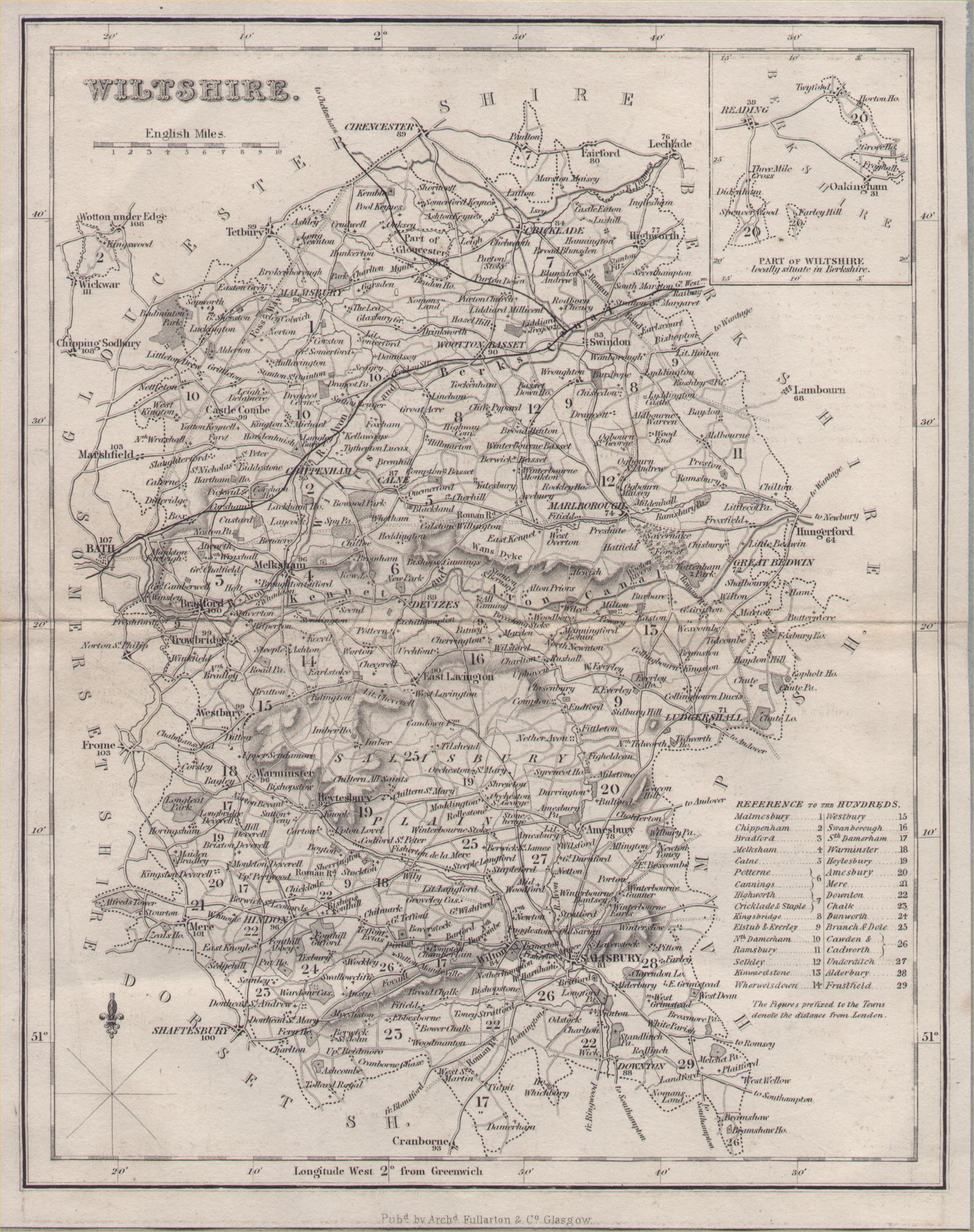 Map of Wiltshire - Fullarton